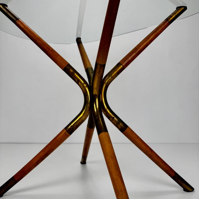 Brown Mid-Century Modern Brass & Glass Coffee Table from Cesare Lacca, Italy, 1950s For Sale - Image 8 of 9