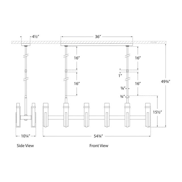 Modern Ian K. Fowler for Visual Comfort Signature Malik Large Linear Chandelier in Polished Nickel with Crystal For Sale - Image 3 of 3