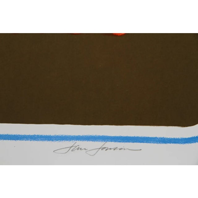 A lithograph entitled "Roller Rocket" by Jim Jonson that is American from 1979. It is signed and numbered 300, AP 40....