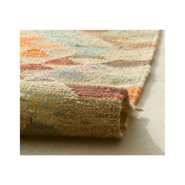 Early 21st Century Vintage Afghan Style Kilim with Geometric Pattern For Sale - Image 5 of 7