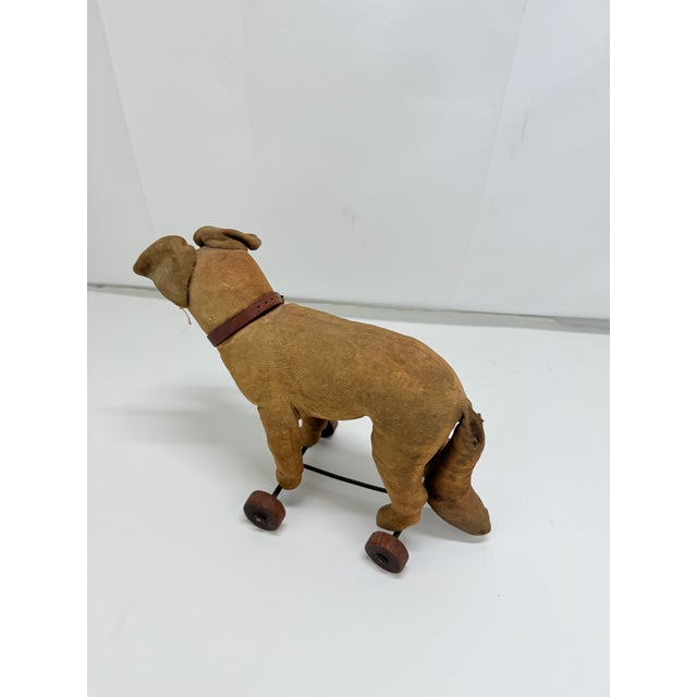 German Pull Toy Dog, Turning Head, Steiff or Thuringian Workshop, C. 1900 - 1915 For Sale In Providence - Image 6 of 9