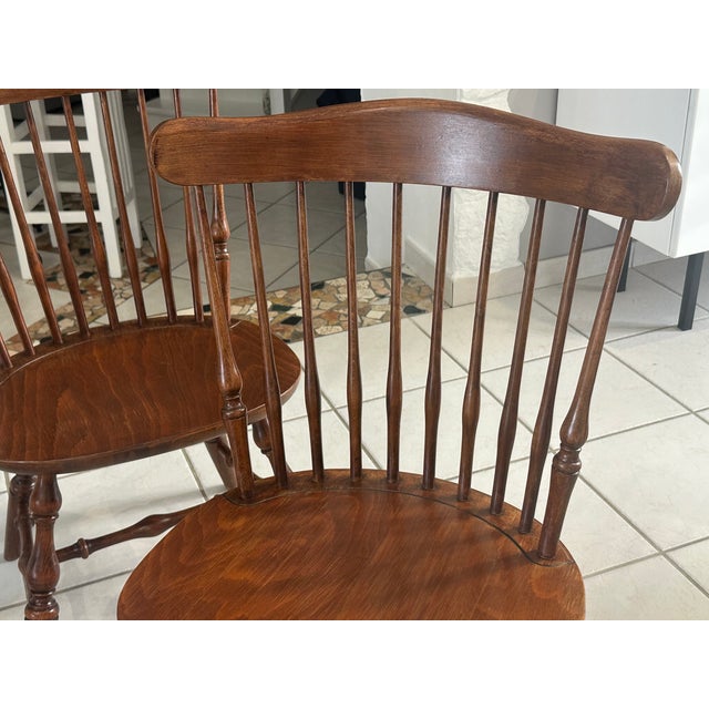 Brown Windsor Chairs by Nichols & Stones, American, 1960, Set of 4 For Sale - Image 8 of 18