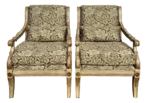 Henredon Rococo Style Lounge Chairs - A Pair