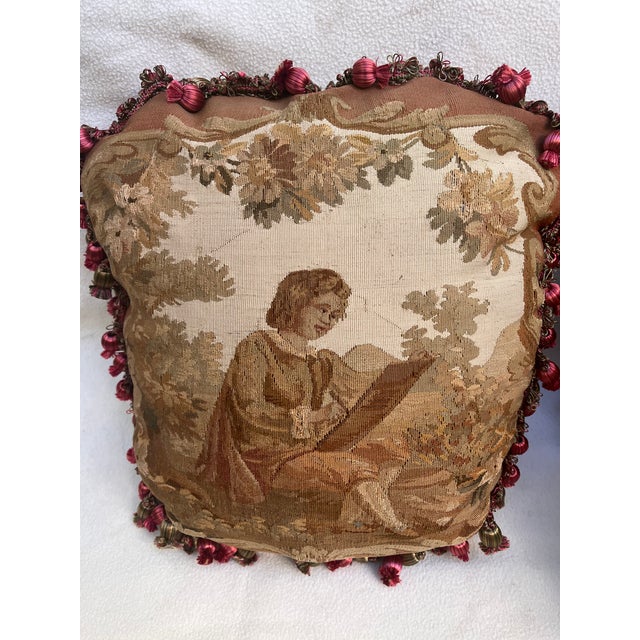 Three Pillows With 19th Century Tapestry For Sale In Los Angeles - Image 6 of 9