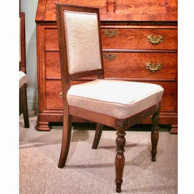 Pair of Petite French Walnut Slipper Chairs With Square Backs, 19th Century For Sale - Image 10 of 10