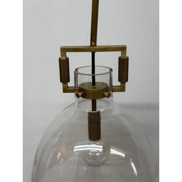 Living Design Brass Single Pendant Light For Sale - Image 11 of 12
