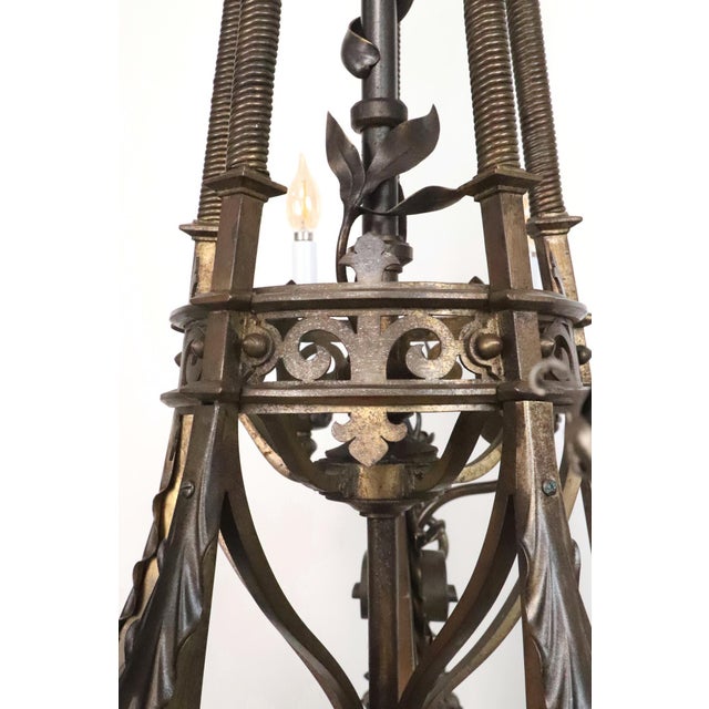 Antique Neo Rococo Cast Bronze Chandelier - Restored For Sale - Image 9 of 11