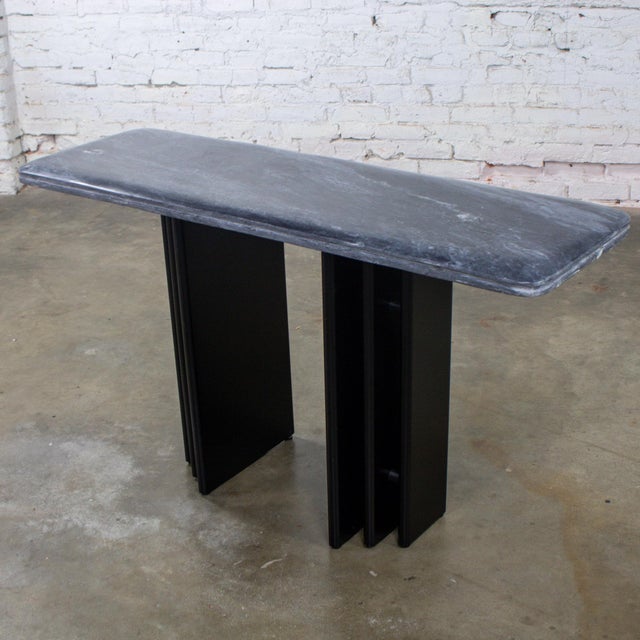 Late 20th Century Scandinavian Post Modern Sofa or Console Table Marble Rectangle Top by Bendixen Designs Made in Denmark For Sale - Image 6 of 18