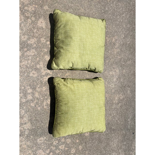 Pair of Green chartreuse Pillows. Measures 17” x17.”