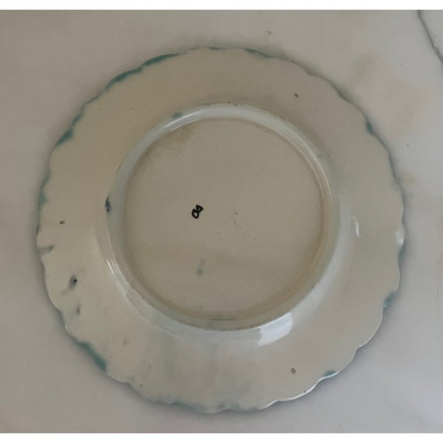 Antique Majolica Asparagus Plate With Sauce Well by Salins For Sale - Image 11 of 11