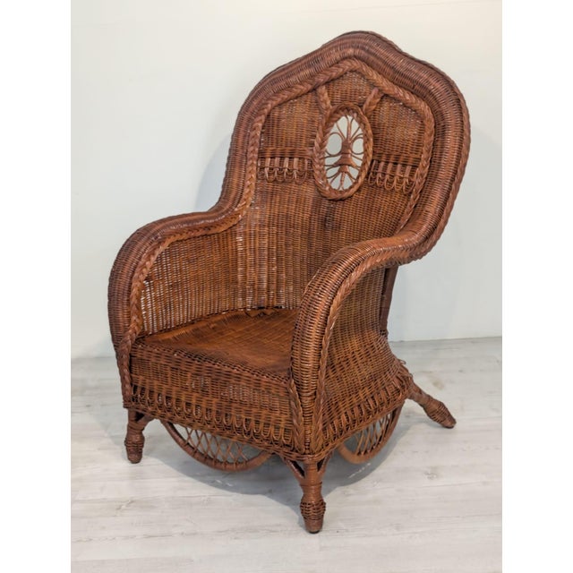 Art Deco Royal/Club Wicker Armchair For Sale - Image 14 of 16