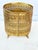 Gold Vintage Hollywood Regency Gold Ormolu Filigree Pierced Waste Basket With Claw Feet For Sale - Image 8 of 9
