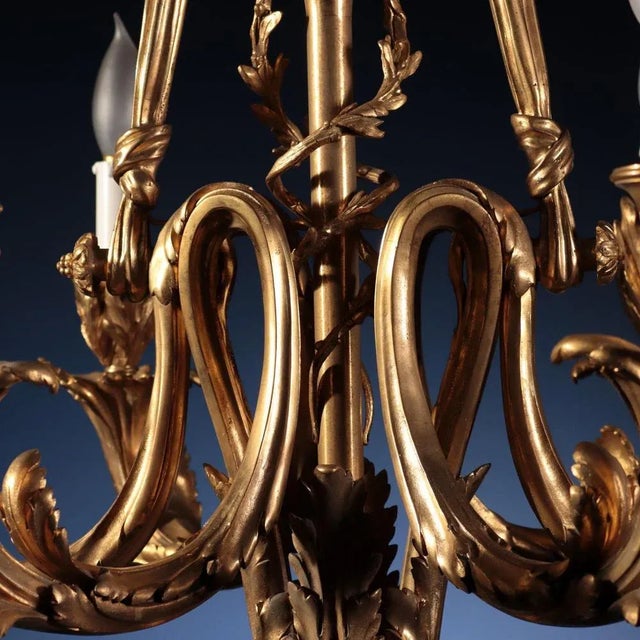 Napoleon III Gilded Bronze Chandelier, Paris, France, 1800s For Sale - Image 3 of 12