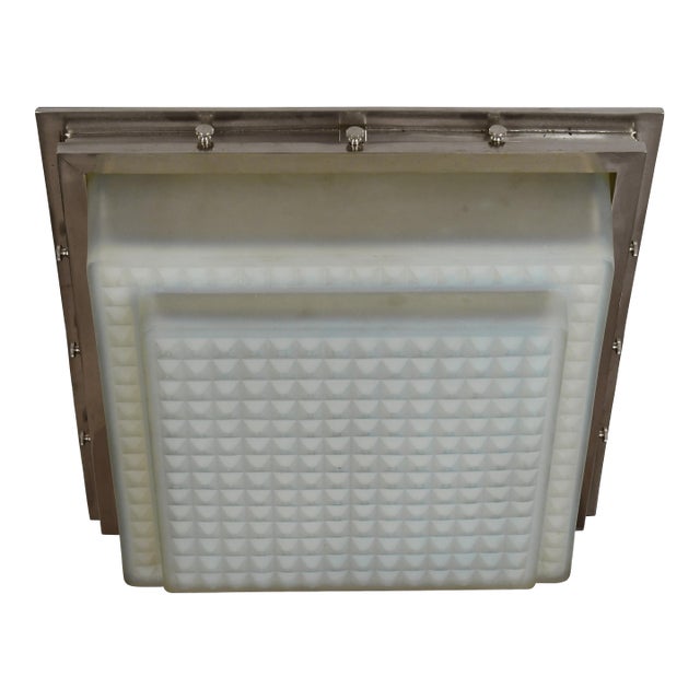1930s Opalescent Cubist French Art Deco Flush Mount by Ranc Freres For Sale