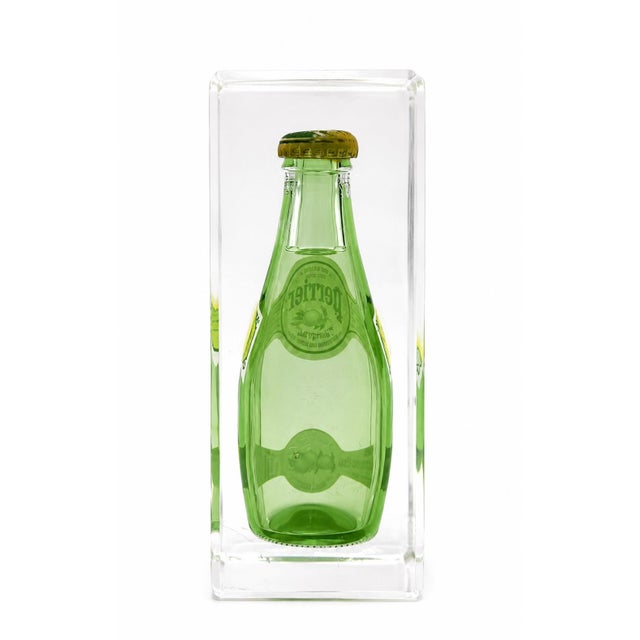 Vintage Perrier Bottle Lucite Paperweight Desk Display Decor For Sale - Image 4 of 14