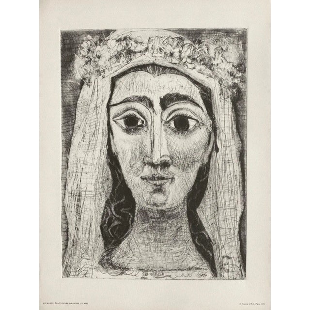 After Pablo PICASSO JACQUELINE EN MARIÉE DE FACE (17) 1971 photolithograph on wove paper unsigned and not numbered 19.3 x...