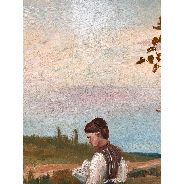 Early 20th Century Listed American Artist Arthur Schneider Antique Oil on Board Painting For Sale - Image 10 of 10