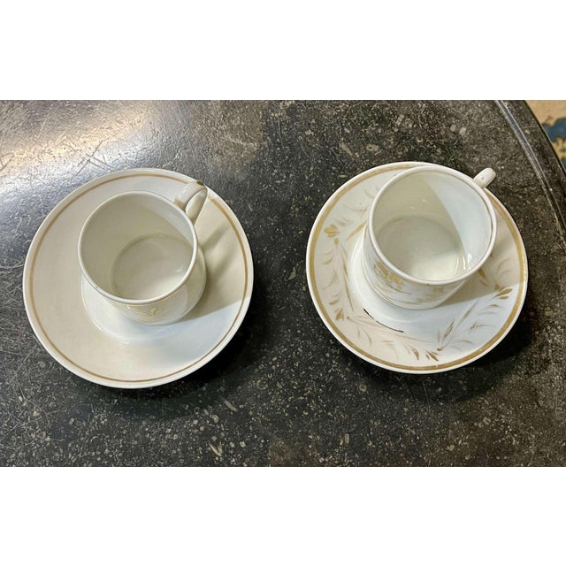 Cups and Saucers in Paris Porcelain, Early 19th Century, Set of 8 For Sale - Image 11 of 12