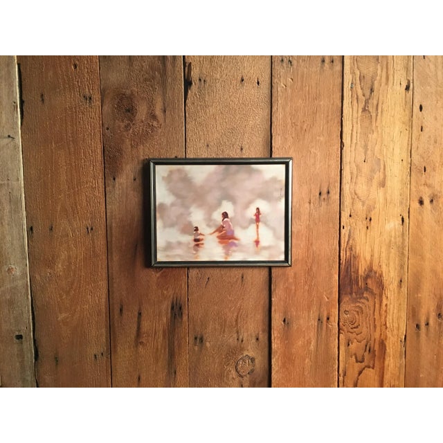 Modern Vintage Mid-Century A. M. Torino Women at the Shore Painting For Sale - Image 3 of 9