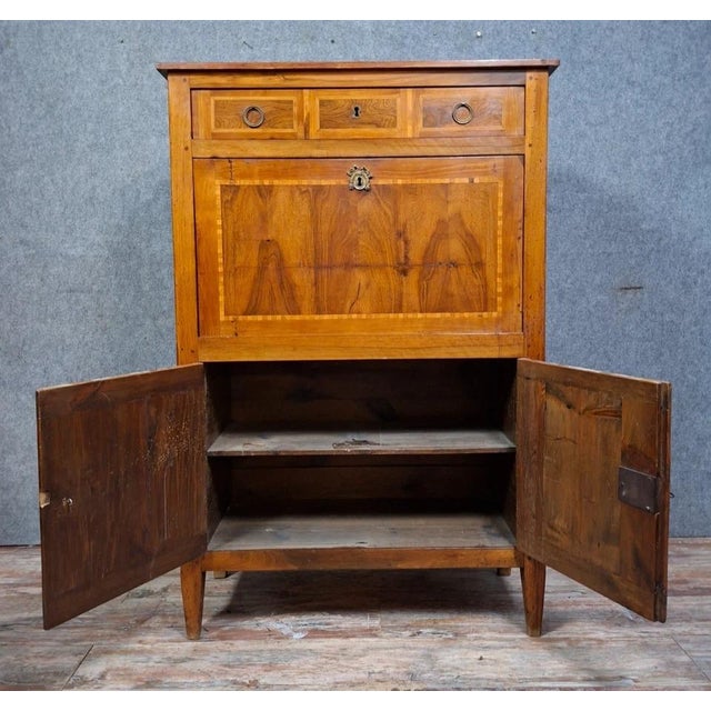 Late 18th Century Louis XVI Provincial Marquetry Secretary Desk For Sale - Image 6 of 11