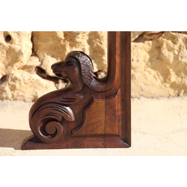 Brown Late 19th Century Continental Renaissance Revival Carved Oak Ornament Depicting a Dog For Sale - Image 8 of 13