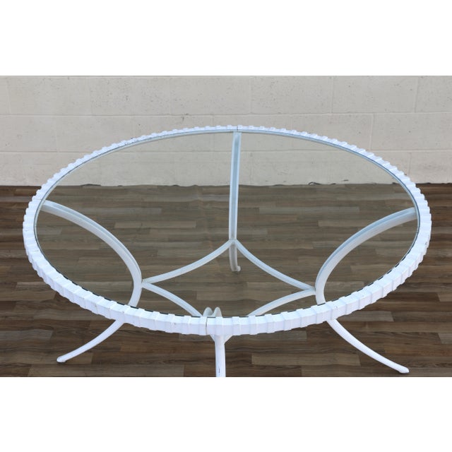 Mid Century Thinline Aluminum Klismos Outdoor Dining Set, Table & 4 Chairs, California 1960s For Sale - Image 16 of 18