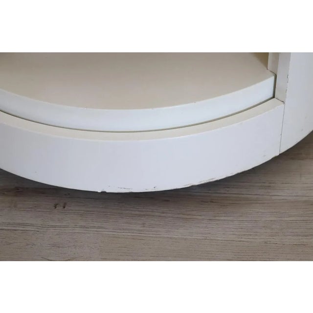 Space Age White Bar Cart on Wheels with Sliding Door, 1960s For Sale - Image 4 of 12