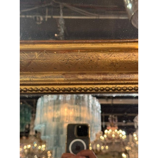 19th C. French Louis Philippe Mirror With X Pattern Frame For Sale In Dallas - Image 6 of 10