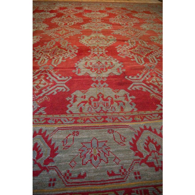 1920s Vintage Turkish Oushak Shadow Medallion Wool Carpet For Sale - Image 18 of 18