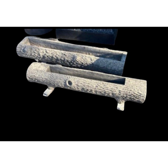 Two Faux Bois Log Troughs/Planters For Sale - Image 10 of 10