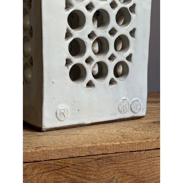 Wye Pottery Pierced Ceramic Vase, England, 1960s For Sale - Image 9 of 10