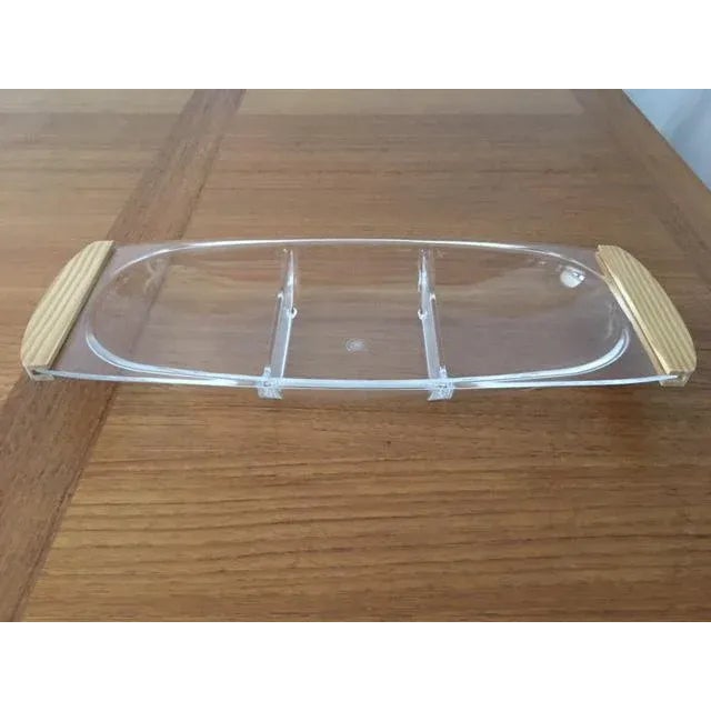 Lucite Divided Serving Dish For Sale - Image 4 of 5