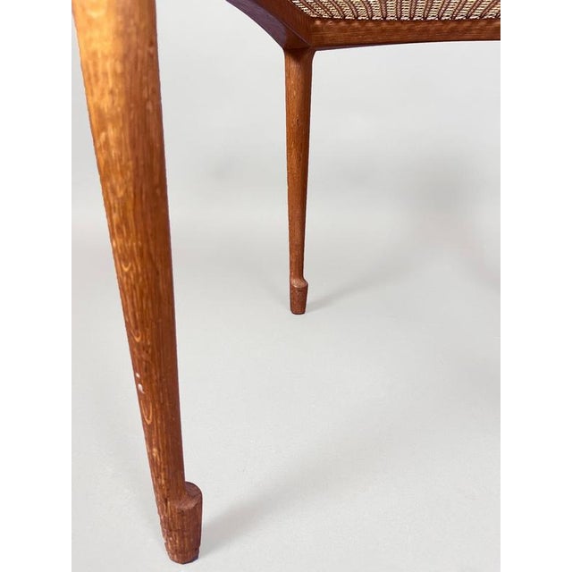 Scandinavian Wooden and Rattan Stool by Bernt Petersen, Denmark, 1957 For Sale - Image 6 of 8
