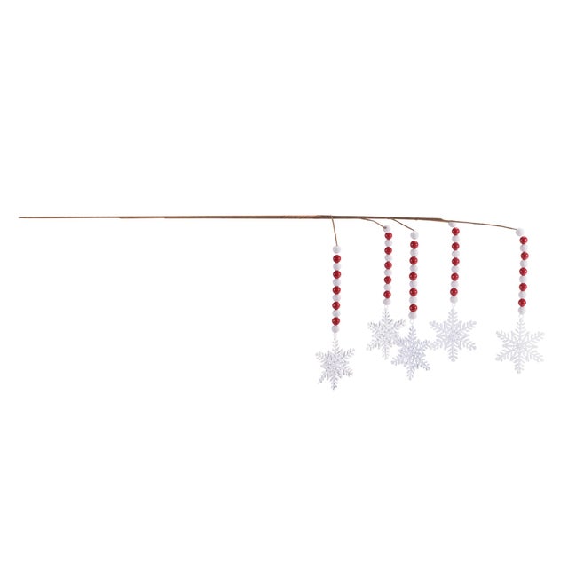 Bring classic holiday charm to your seasonal décor with this Festive Bead and Snowflake Drop Spray set. Featuring...