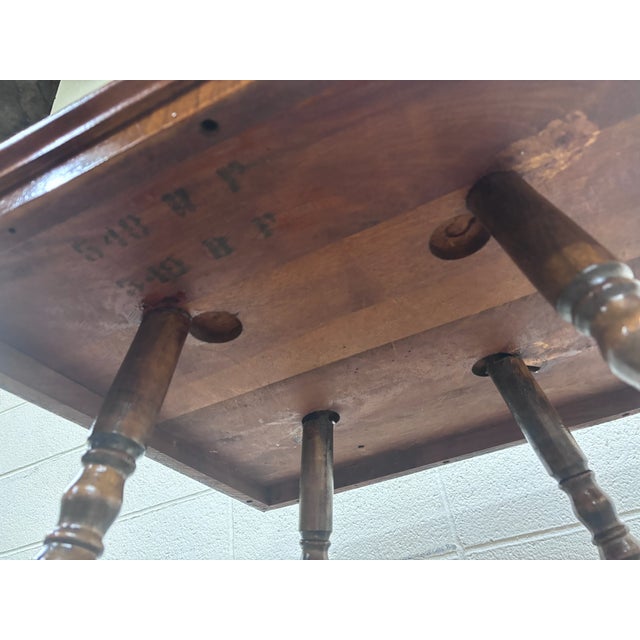 Wood Antique Victorian Solid Mahogany Plank Top Side Table Lamp Table For Sale - Image 7 of 10