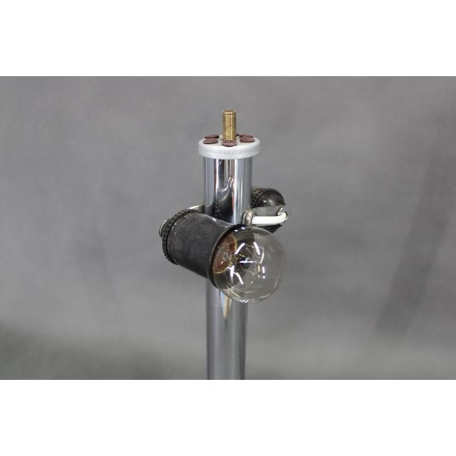 Czechoslovak Art Deco Chrome and Marbled Glass Table Lamp, 1930s For Sale - Image 11 of 14