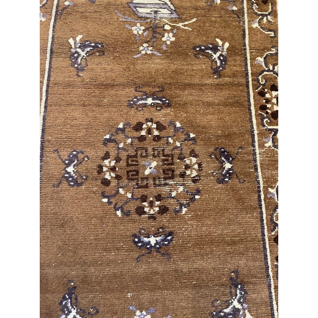 Textile Antique Chinese Small Rug For Sale - Image 7 of 9