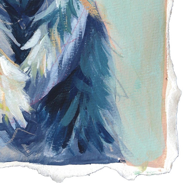 2020s Otterson - Abstract Blue Cool Tone Cute Sea Animal Mixed Media Painting Artwork by Kellie Newsome For Sale - Image 5 of 6