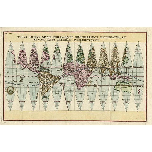 Antique Map of the World in 12 Globe Gores by Scherer, 1702 For Sale - Image 5 of 5