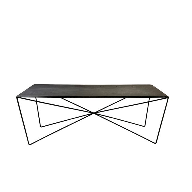 Mid-Century Modern Steel & Slate Table After Darrell Landrum for Avard For Sale - Image 3 of 9