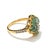 English Bochic “Orient” Diamond & Emerald Vintage Cluster Ring Set in 18k & Silver Size 6.5 For Sale - Image 3 of 4