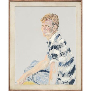 Paul Sorel Portrait of a Young Man in Striped Shirt 1964 For Sale