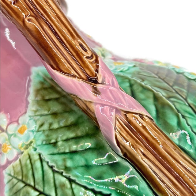 A George Jones Majolica Chestnut Pitcher, Leaves and Blossoms, English, Ca. 1869 For Sale - Image 9 of 11