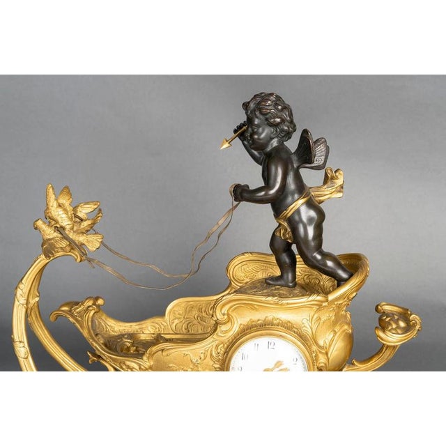 Metal Napoleon III Gilt Bronze Clock, 19th Century For Sale - Image 7 of 10