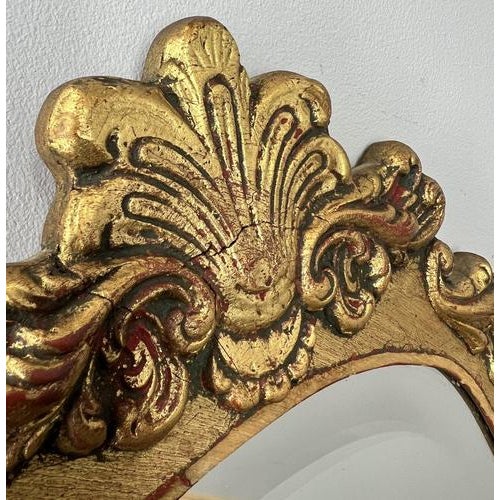 Vintage French Ornate Wall Mirror with Gold Finish For Sale - Image 9 of 11