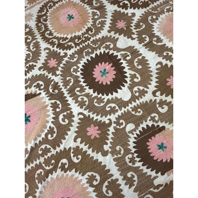 Mid-Century Modern Uzbek Suzani Wall Decor For Sale - Image 3 of 9