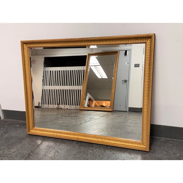 Late 20th Century Bespoke Giltwood Beveled Wall Mirror For Sale - Image 5 of 12