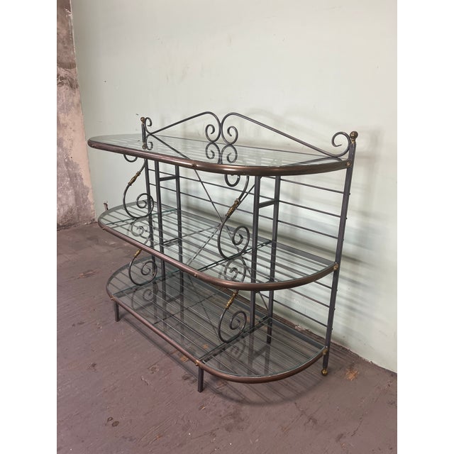 Vintage French Iron and Brass Baker's Rack For Sale In New York - Image 6 of 8