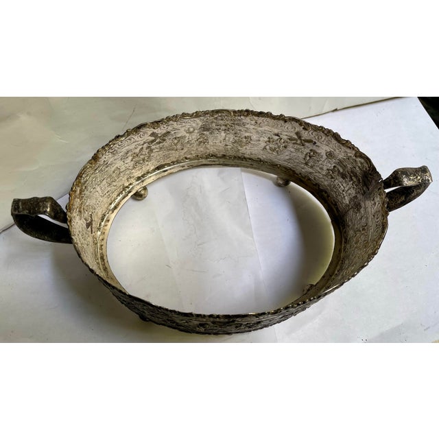 Early 20th Century M. W. Carr Co. MWC Co Silver Plate Embossed Dutch Casserole Holder W/Pyrex For Sale - Image 10 of 12