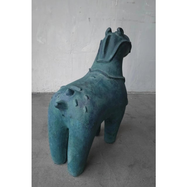 Large Vintage Japanese Haniwa Style Horse Sculpture For Sale - Image 4 of 7